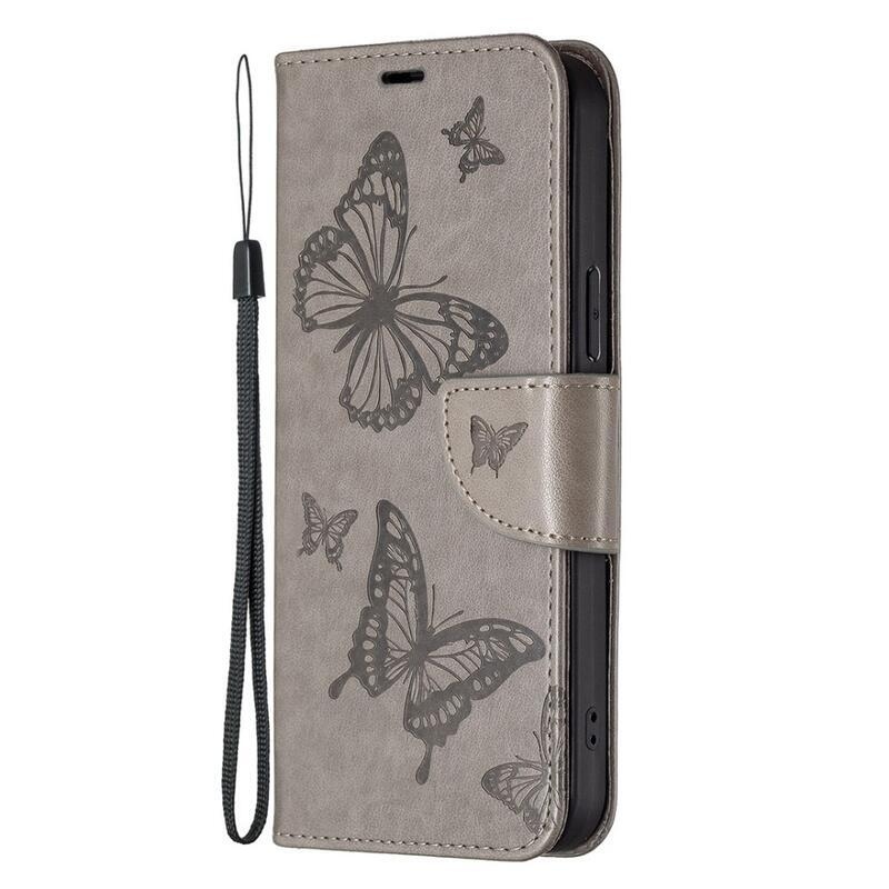Butterfly peňaženkové púzdro na Samsung Galaxy S23+ - šedé