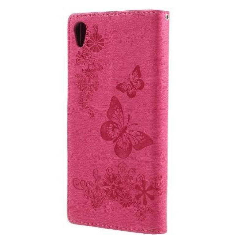 Butterfly peňaženkové puzdro pre Sony Xperia XA1 Ultra - rose