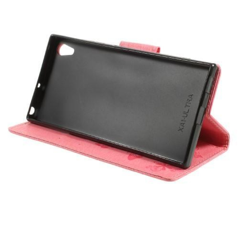 Butterfly peňaženkové puzdro pre Sony Xperia XA1 Ultra - ružové