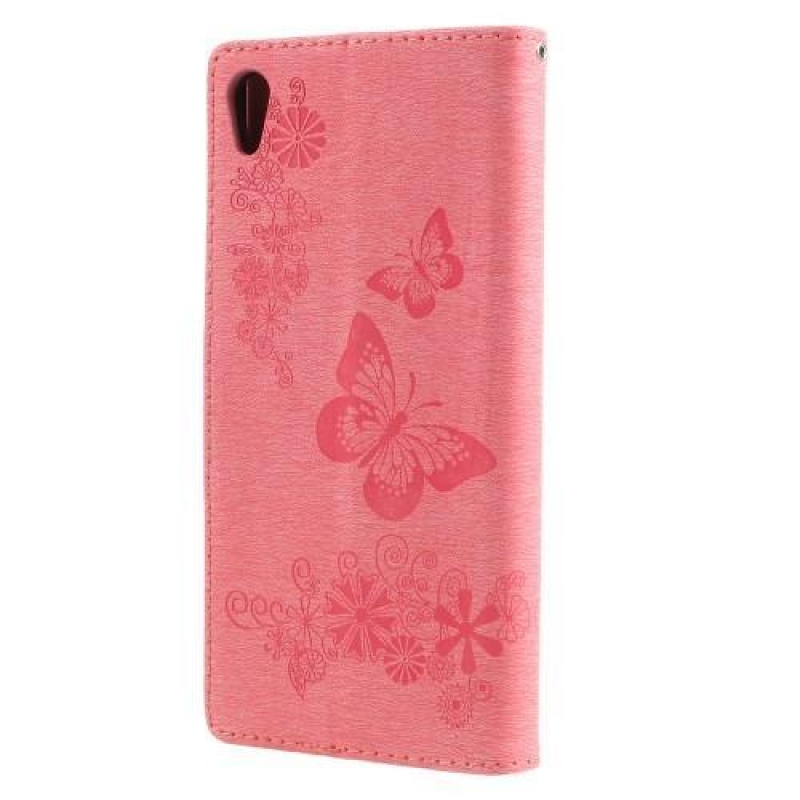 Butterfly peňaženkové puzdro pre Sony Xperia XA1 Ultra - ružové