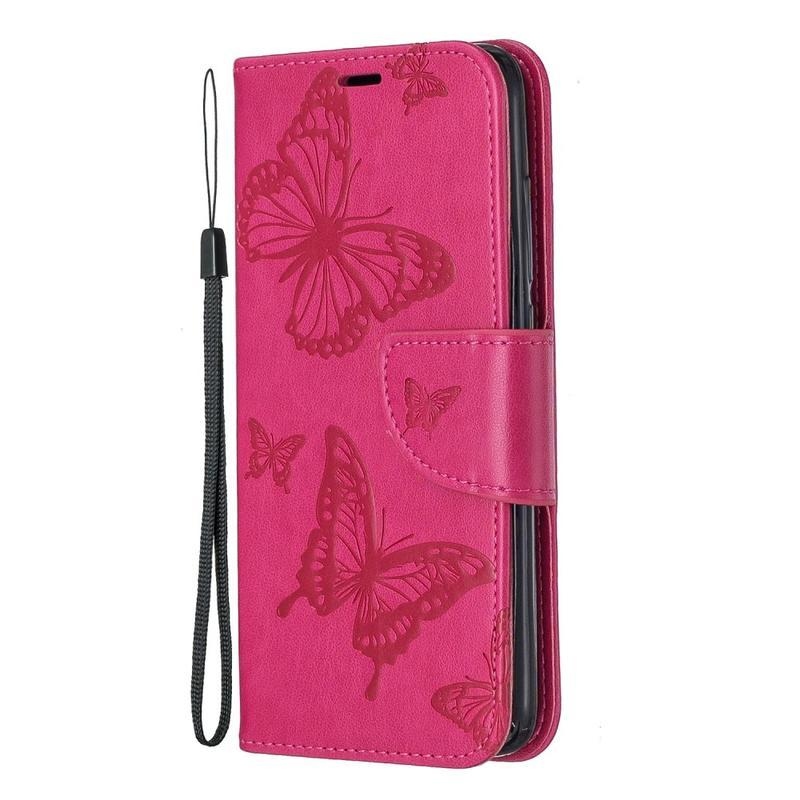 Butterfly PU kožené puzdro na mobil Xiaomi Redmi 7A - rose