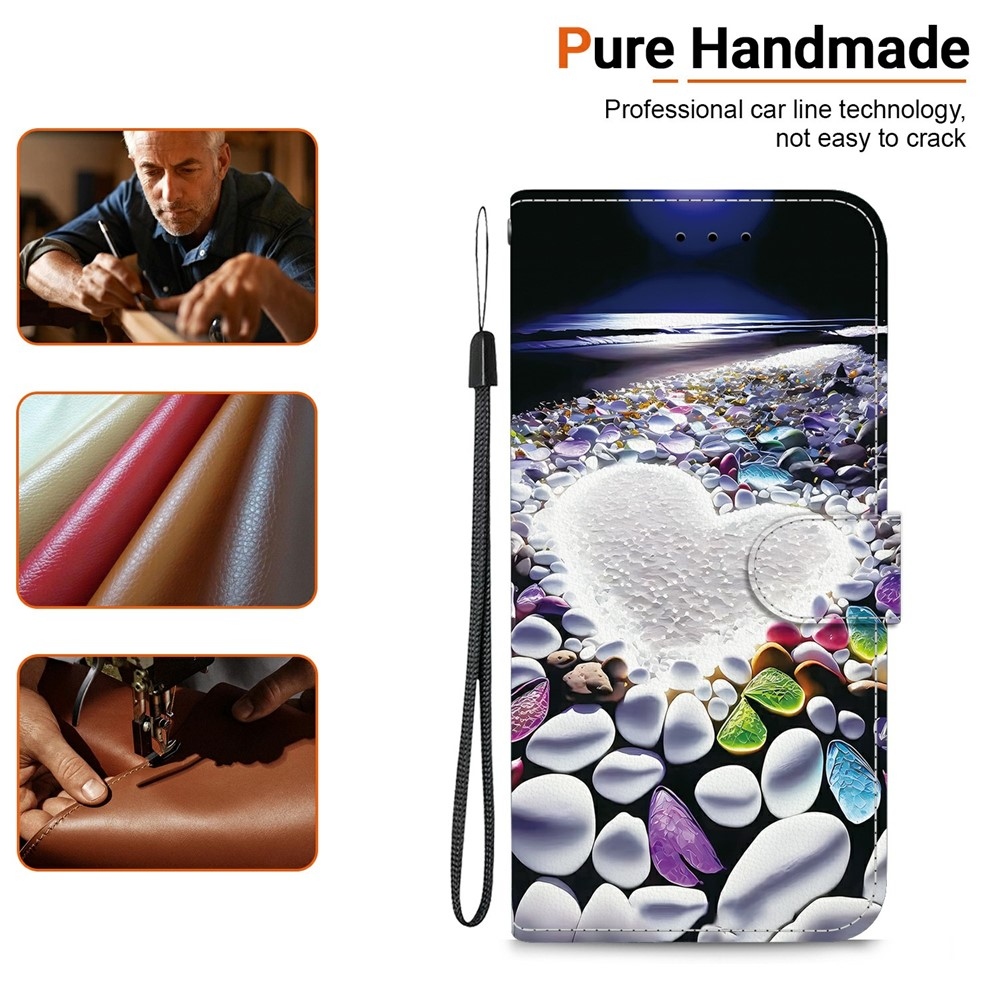 Versatile knižkové puzdro na Xiaomi Redmi 15 4G (171mm) - srdce a kamienky