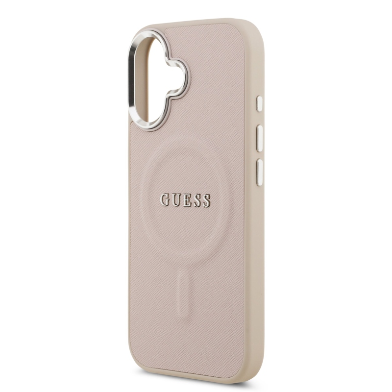 Guess PU Saffiano MagSafe zadný kryt pre iPhone 17 Pink