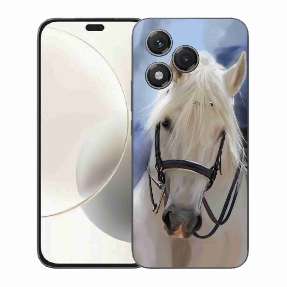Gélový kryt mmCase na Honor 400 Lite - biely kôň