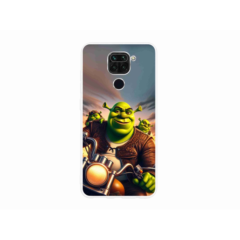 Gélový kryt mmCase na Xiaomi Redmi Note 9 - shrek na motorke