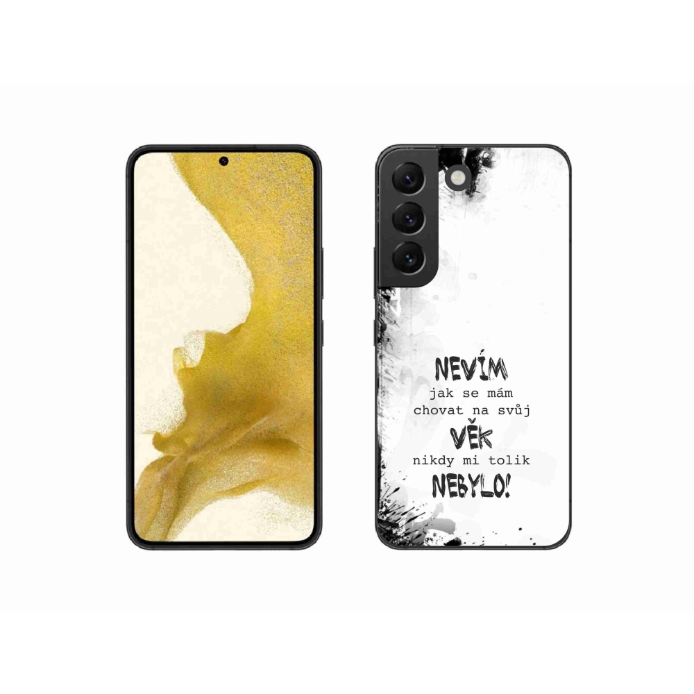 Gélový kryt mmCase na Samsung Galaxy S22 5G - vtipný text 14 biele pozadie