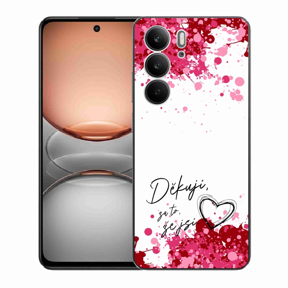 Gélový kryt mmCase na Realme C75 - zamilovaný text 2 biele pozadie