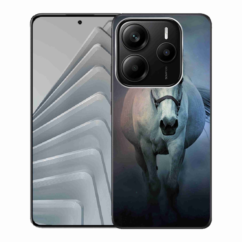 Gélový kryt mmCase na Xiaomi Redmi Note 14 5G - bežiaci biely kôň
