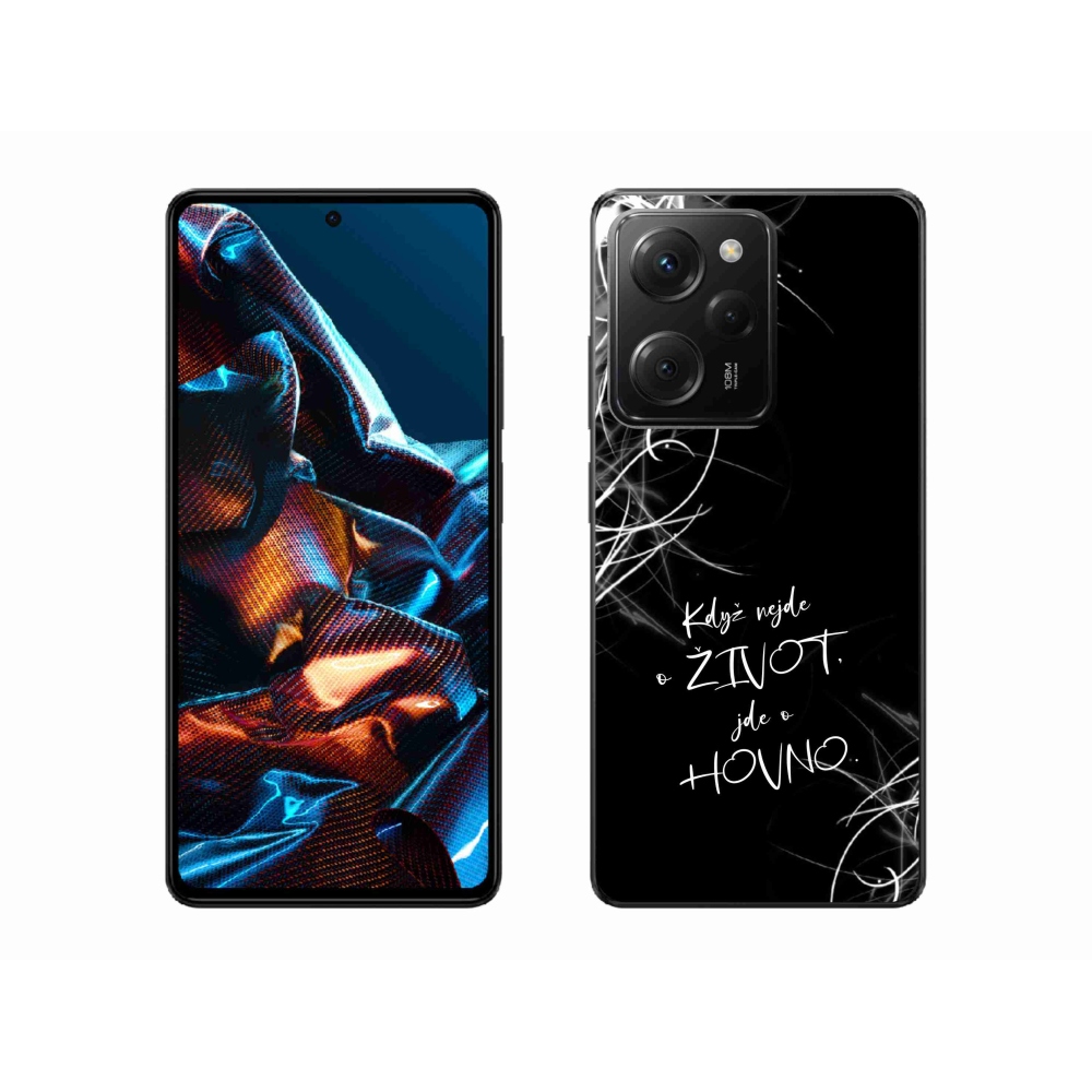 Gélový kryt mmCase na Xiaomi Poco X5 Pro 5G - vtipný text 16 čierne pozadie