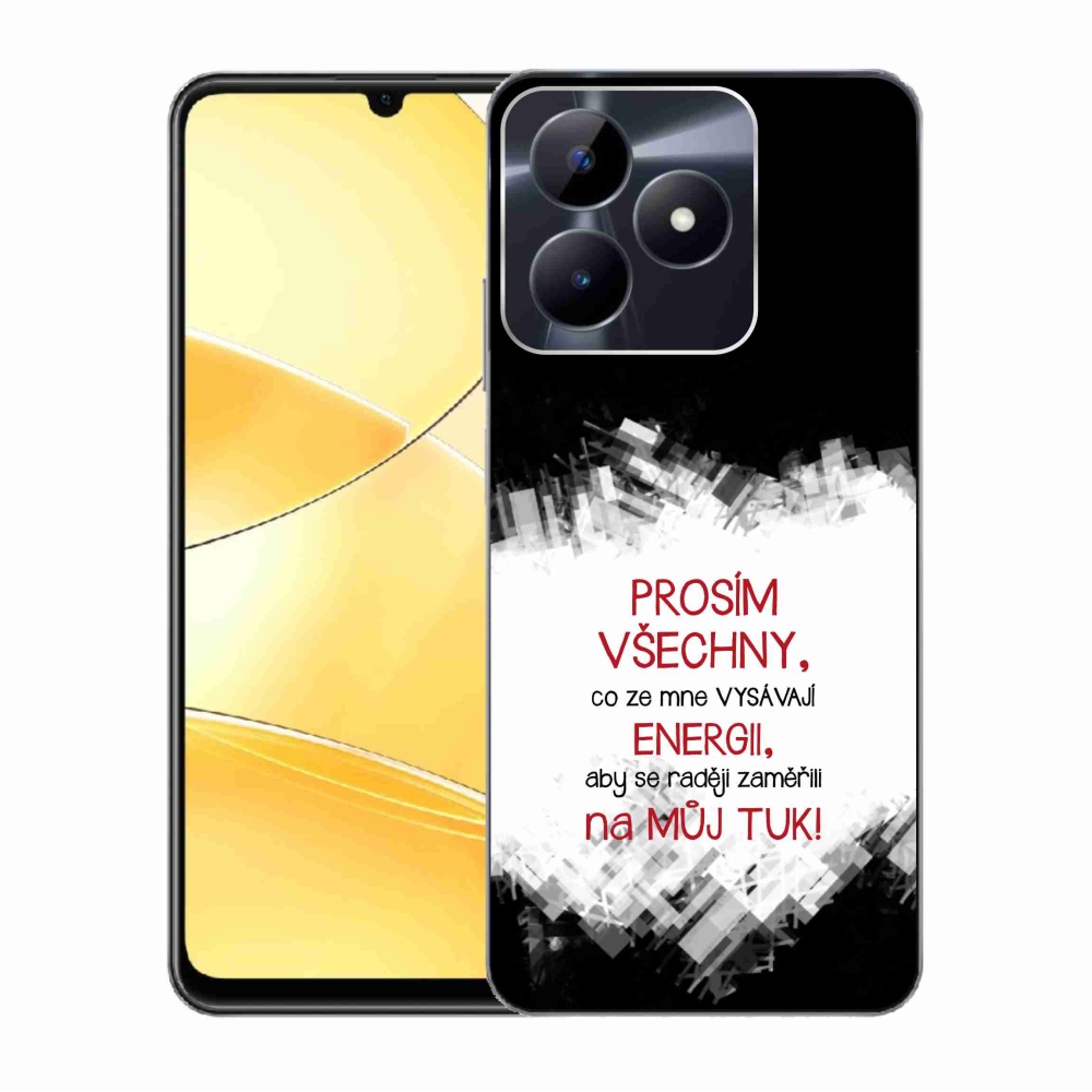 Gélový kryt mmCase na Realme C51/C53 - vtipný text 1 červený