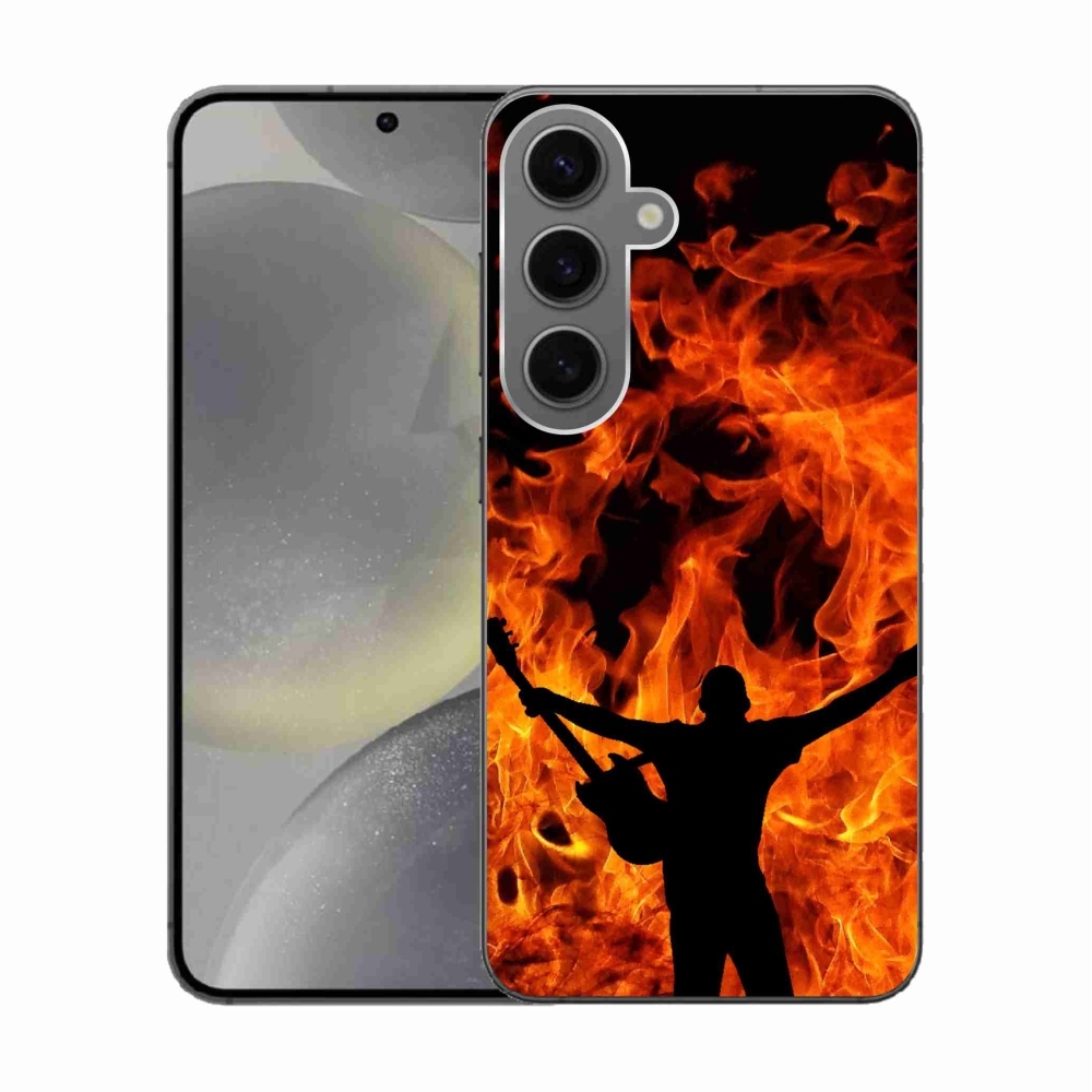 Gélový kryt mmCase na Samsung Galaxy S24 - muzikant a oheň
