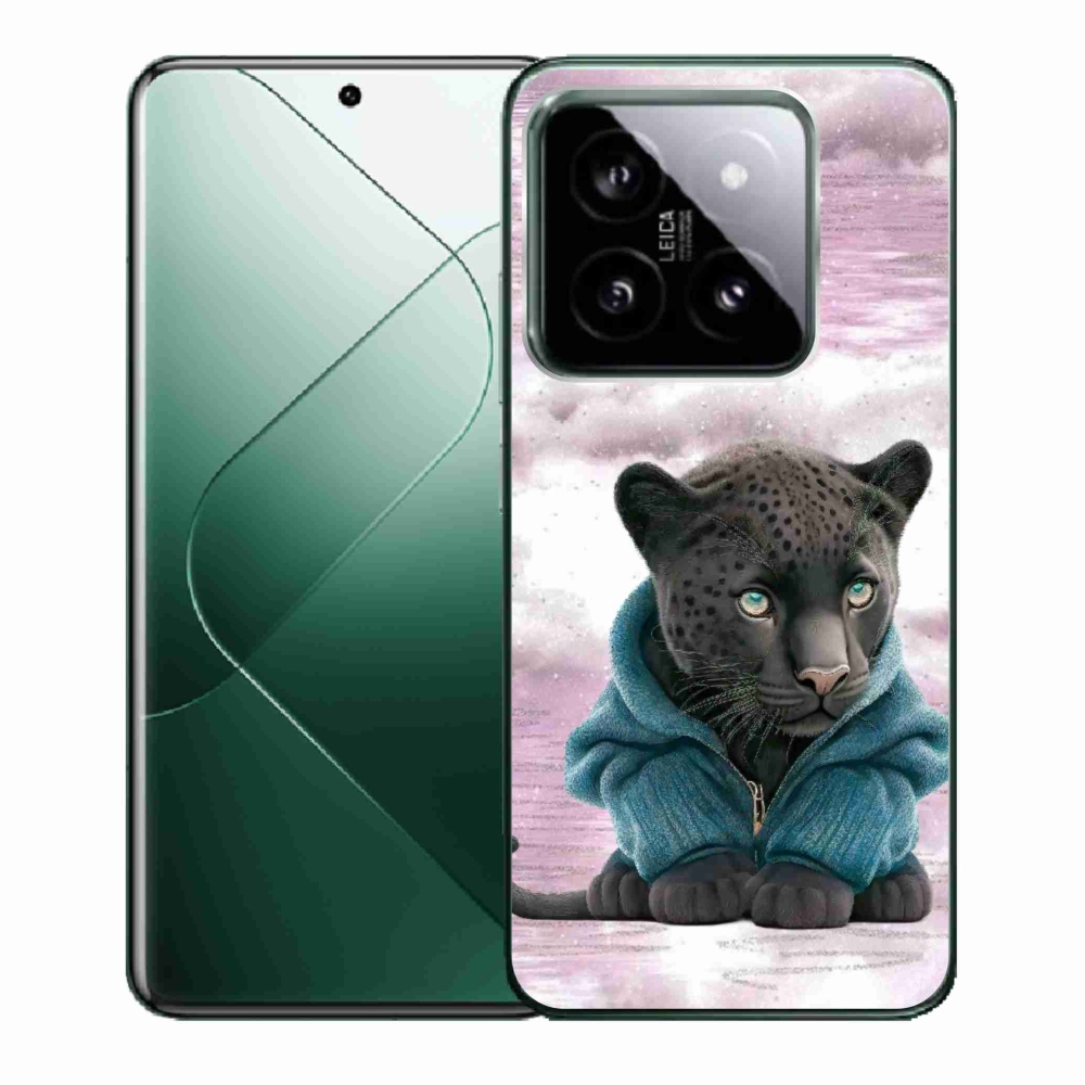 Gélový kryt mmCase na Xiaomi 14 - čierny panter vo svetri