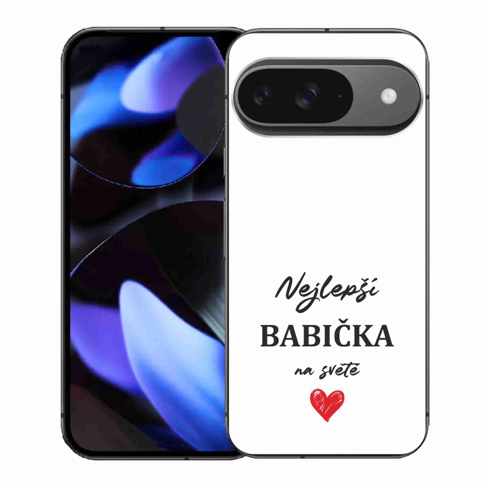 Gélový kryt mmCase na Google Pixel 9/9 Pro - najlepšia babička 1 biele pozadie