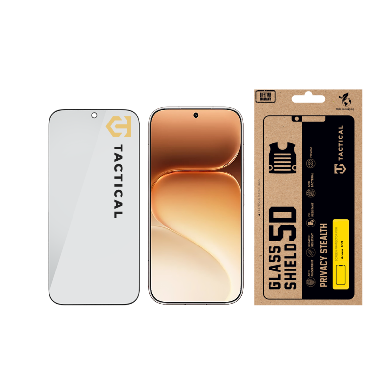 Taktické sklo Tactical Glass Shield Privacy Stealth 5D pre Honor 600, čierne