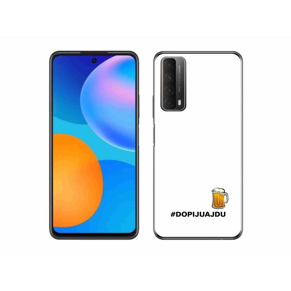 Gélový kryt mmCase na Huawei P Smart (2021) - pivný motív 1 biele pozadie