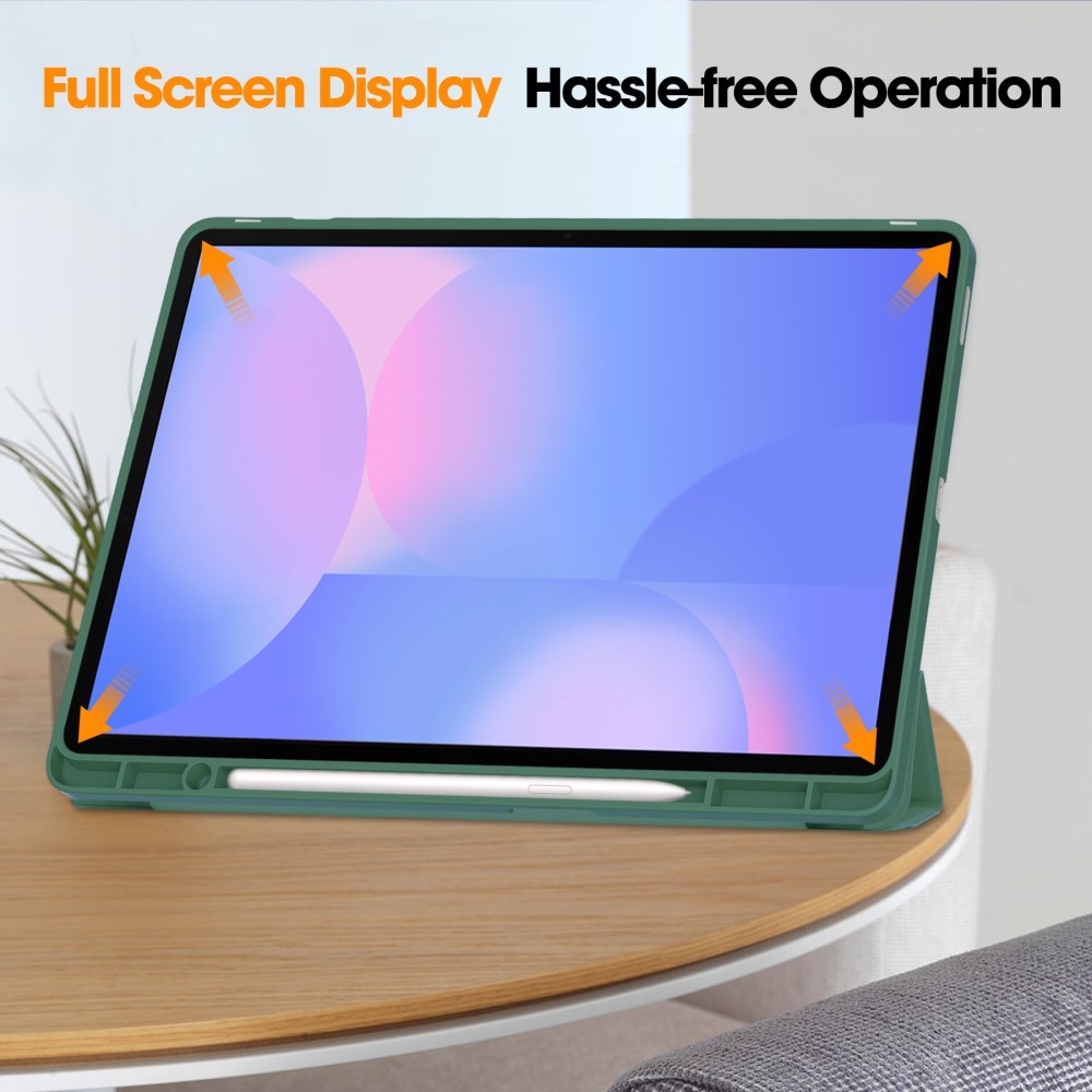 Cases chytré zatváracie púzdro na Samsung Galaxy Tab S10 FE+ - tmavozelené