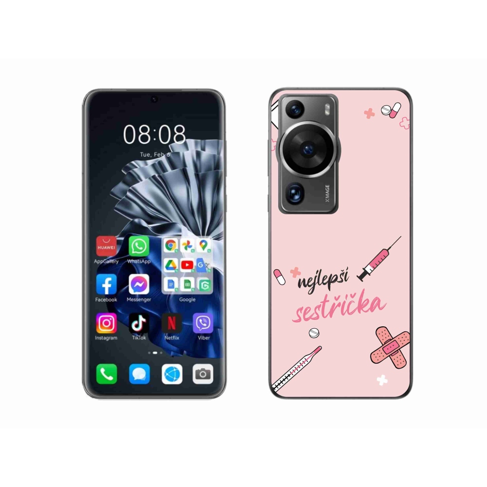 Gélový kryt mmCase na Huawei P60 Pro - najlepšia sestrička ružové pozadie