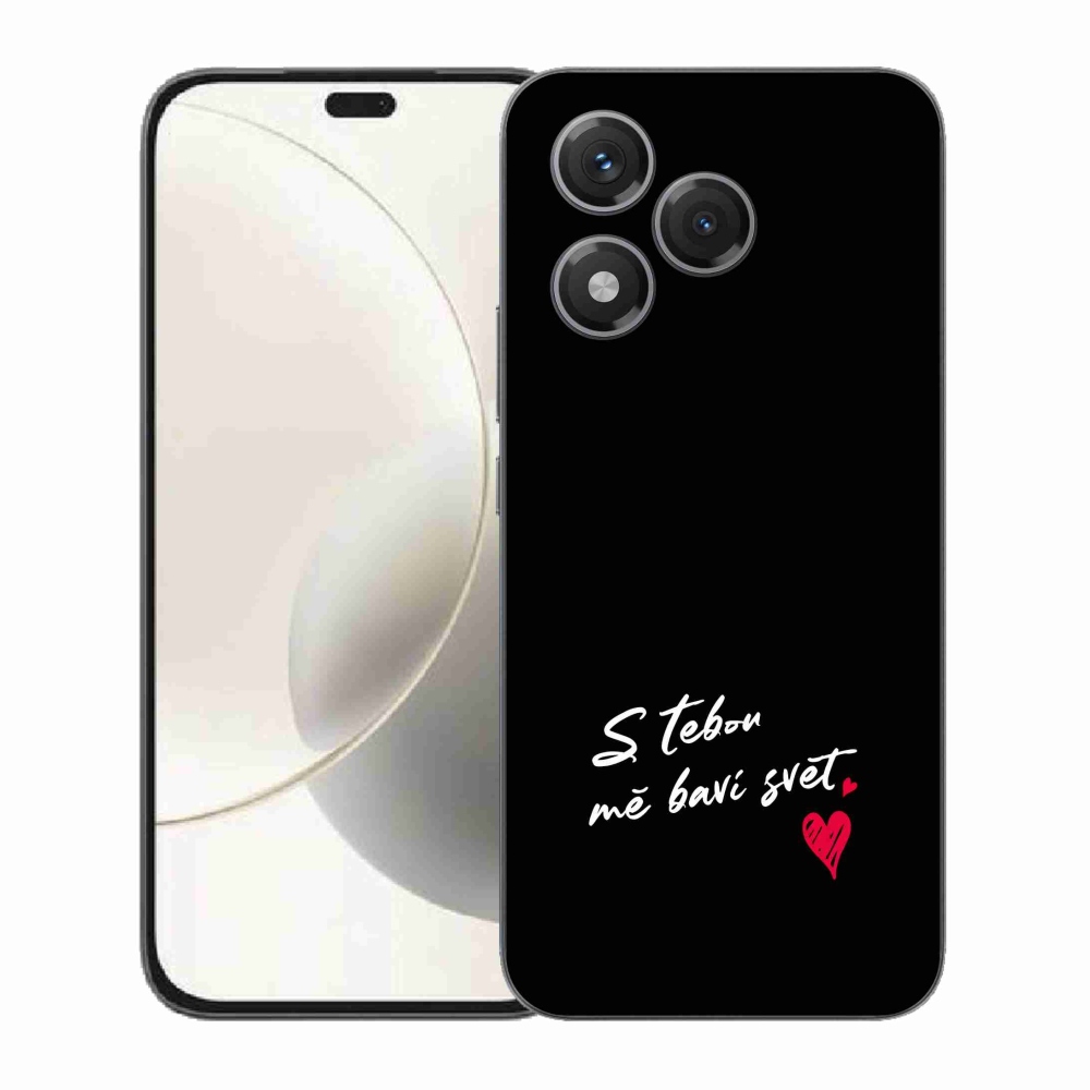 Gélový kryt mmCase na Honor 400 Lite - zamilovaný text 1 čierne pozadie