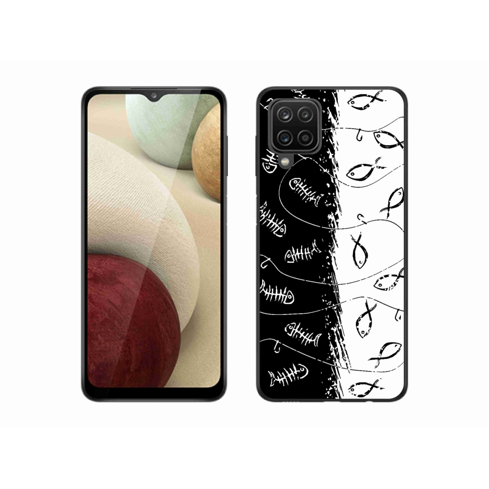 Gélový kryt mmCase na Samsung Galaxy A12 - kostry a rybky