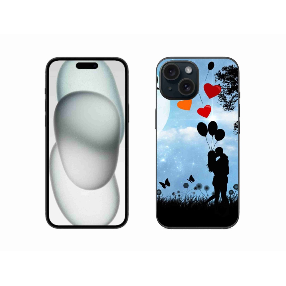 Gélový obal mmCase na iPhone 15 - zamilovaný pár