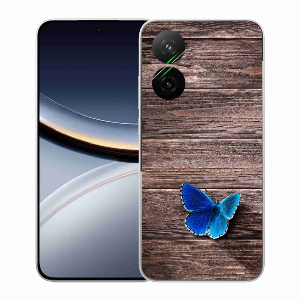 Gélový kryt mmCase na Xiaomi Poco F7 5G - modrý motýľ 1