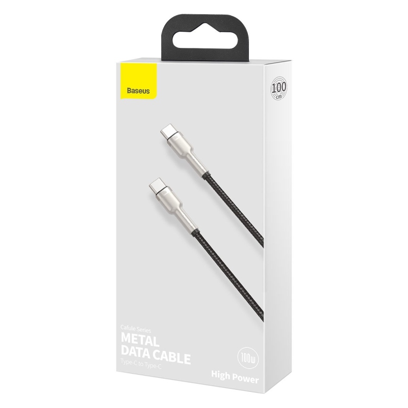 Baseus Cafule Metal Series Dátový Kábel USB-C - USB-C 100W 1m Black