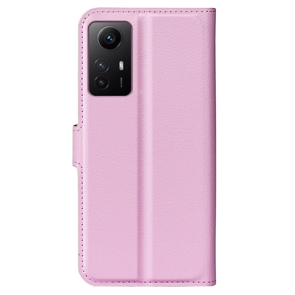 Litchi knižkové puzdro na Xiaomi Redmi Note 12S - ružové