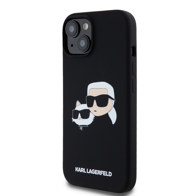 Karl Lagerfeld Liquid Silicone Double Heads Magsafe Zadný Kryt pre iPhone 15 Black