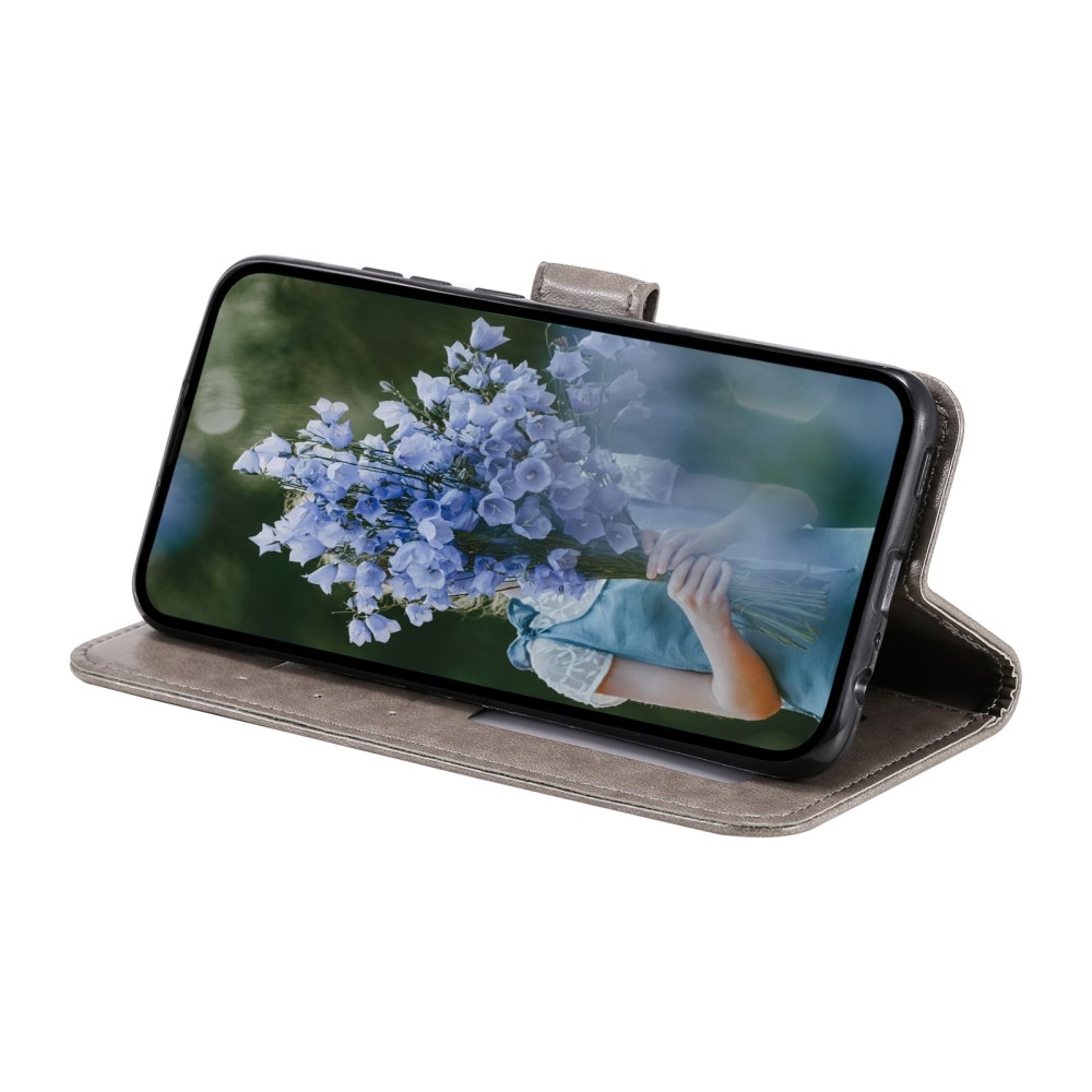Mandala knižkové púzdro na Samsung Galaxy A06 4G - šedé