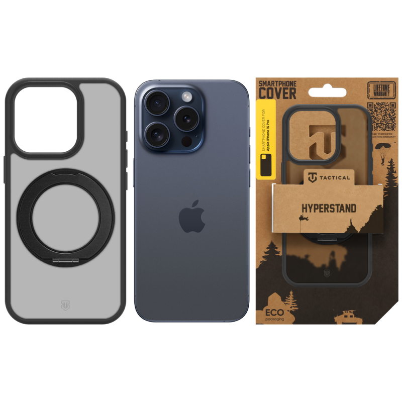 Tactical MagForce Hyperstand – puzdro pre Apple iPhone 15 Pro v farbe Asphalt