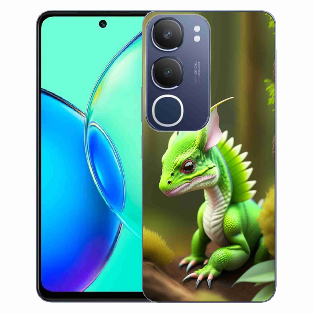Gélový kryt mmCase na Vivo Y19s - zelený dráčik