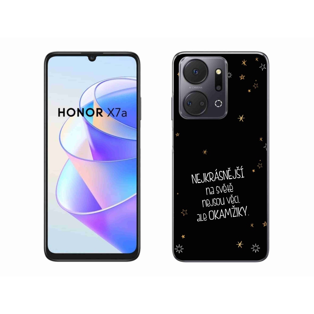 Gélový kryt mmCase na Honor X7a - citát 4 čierne pozadie