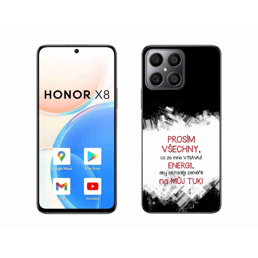 Gélový kryt mmCase na Honor X8 4G - vtipný text 1 červený