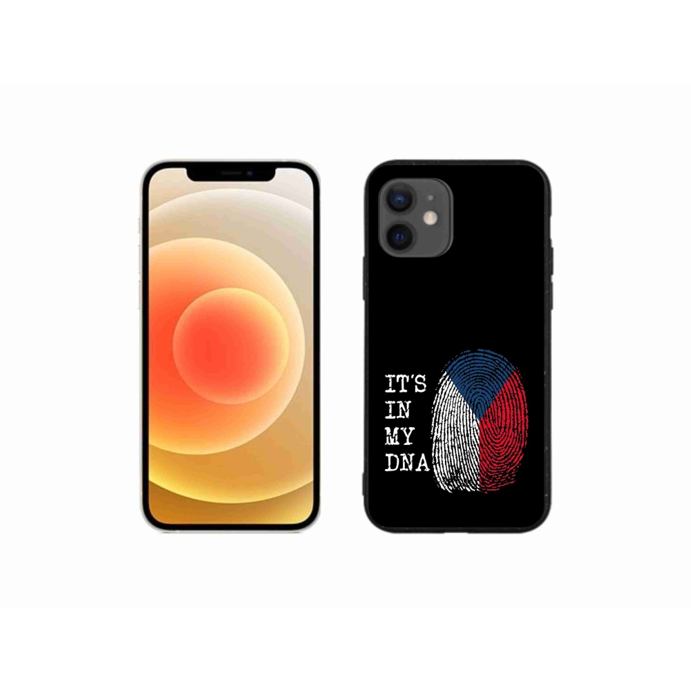 Gélový kryt mmCase na iPhone 12 mini - vlajka odtlačok prsta čierne pozadie