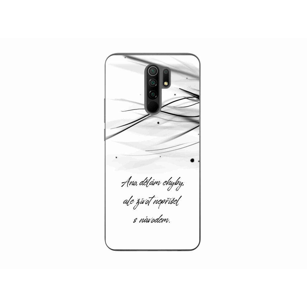 Gélový kryt mmCase na Xiaomi Redmi 9 - citát biele pozadie