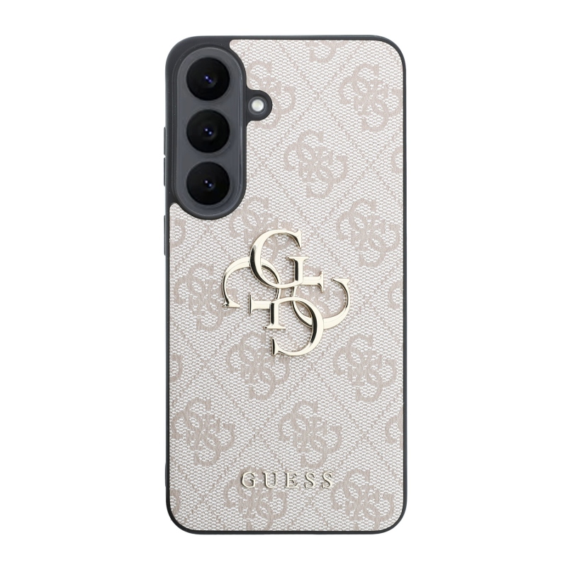 Guess PU 4G Metal Logo zadný kryt pre Samsung Galaxy S26 FE ružový