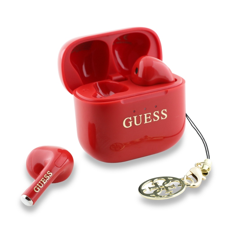 Bezdrôtové slúchadlá Guess Classic Logo Charm TWS Red