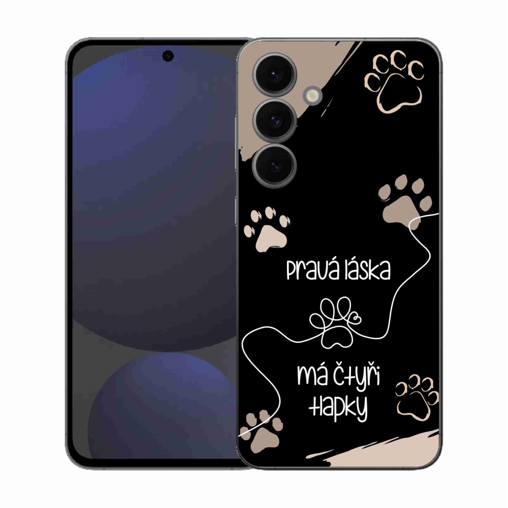 Gélový kryt mmCase na Samsung Galaxy S25 FE - psí motív 1 čierne pozadie