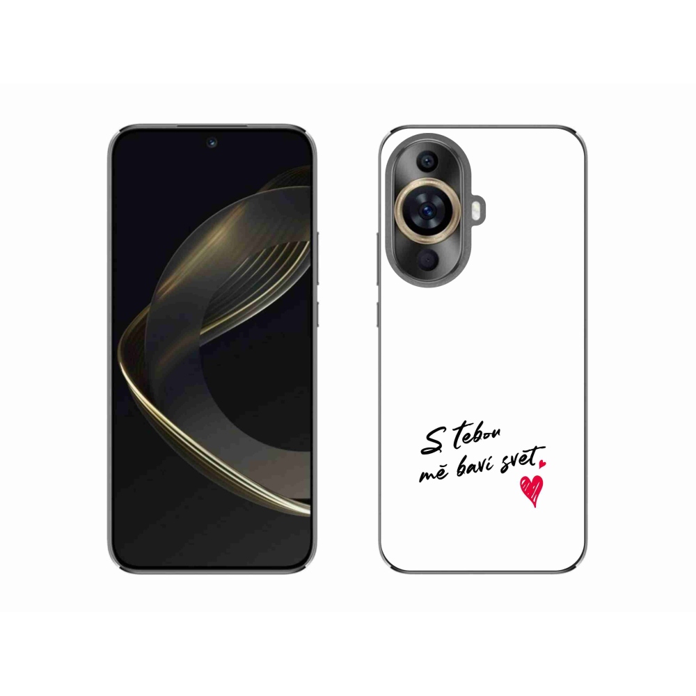 Gélový kryt mmCase na Huawei Nova 11 - zamilovaný text 1 biele pozadie