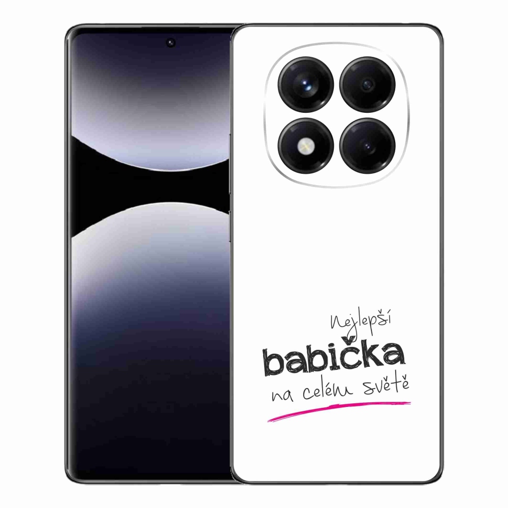 Gélový kryt mmCase na Xiaomi Redmi Note 14 Pro - najlepšia babička 4 biele pozadie