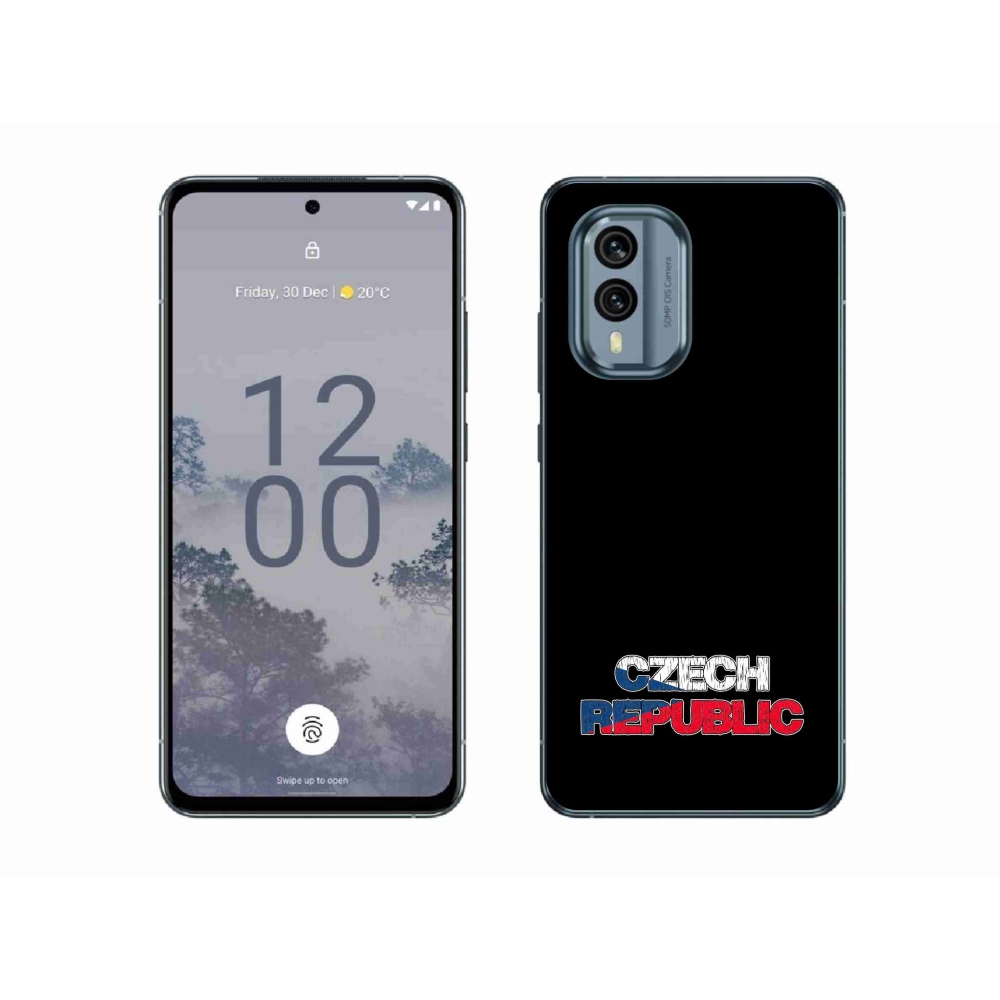 Gélový kryt mmCase na Nokia X30 5G - Czech Republic čierne pozadie