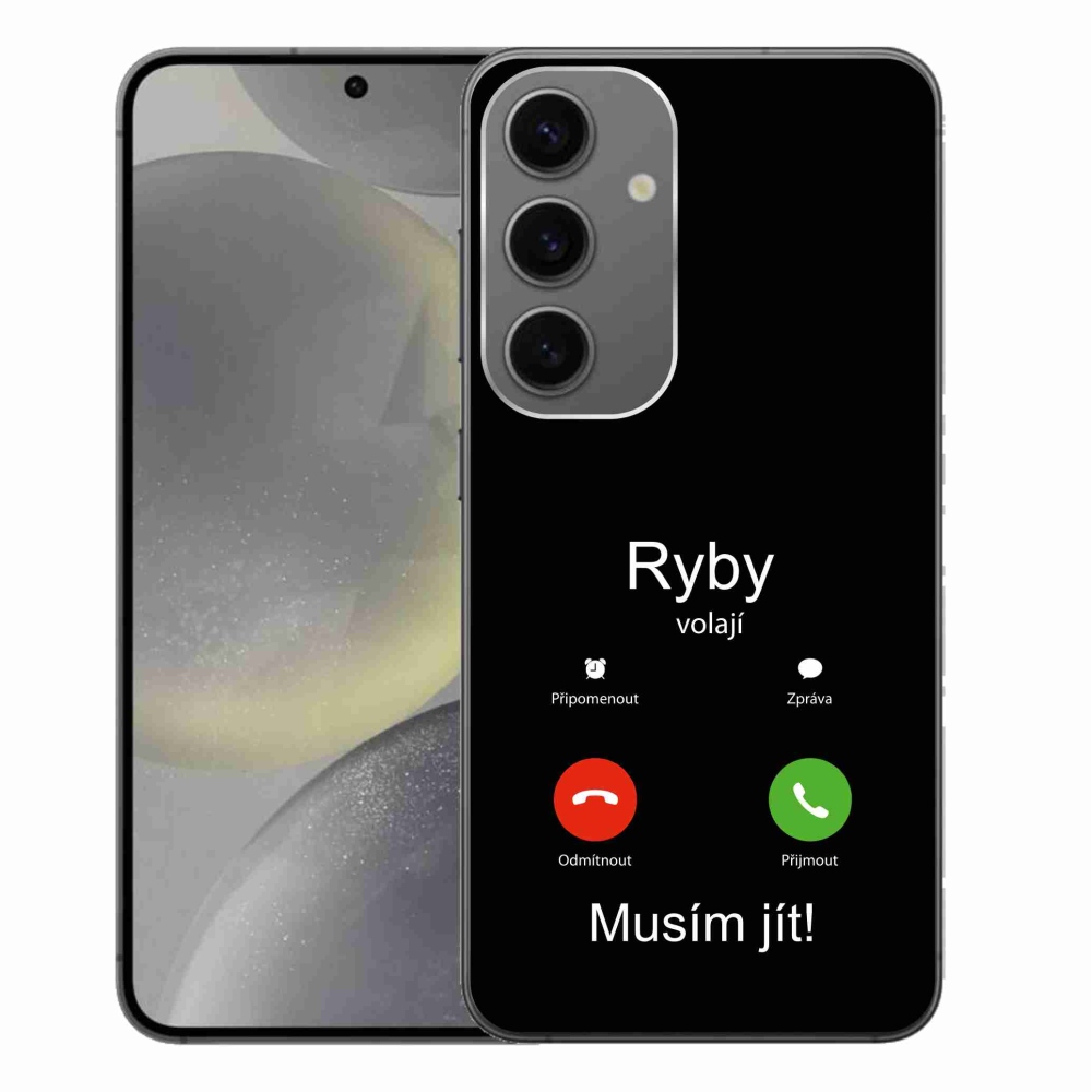 Gélový kryt mmCase na Samsung Galaxy S24+ - ryby volajú čierne pozadie