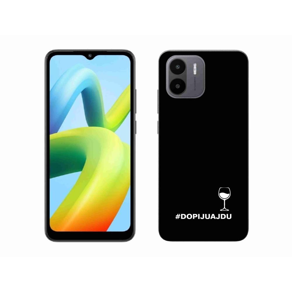 Gélový kryt mmCase na Xiaomi Redmi A1 - vínny motív čierne pozadie