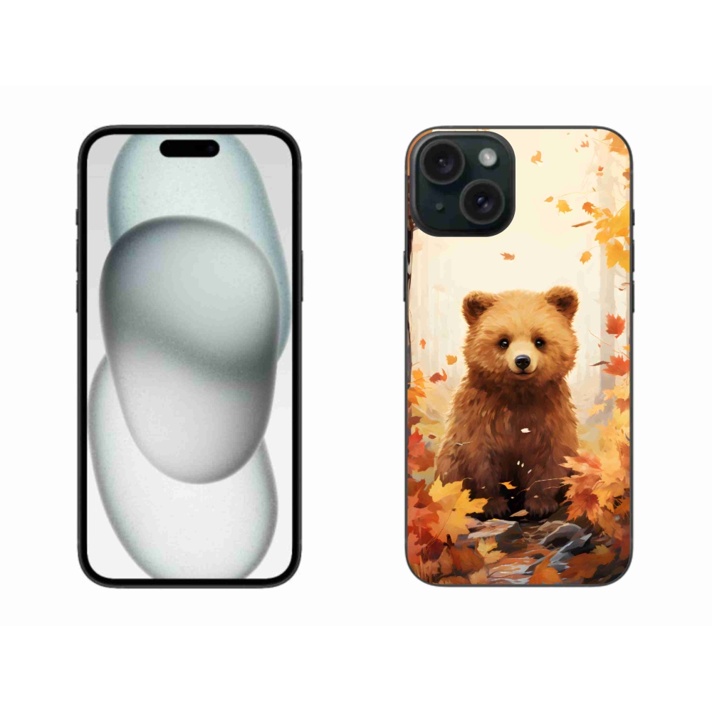 Gélový kryt mmCase na iPhone 15 Plus - medveď v lese