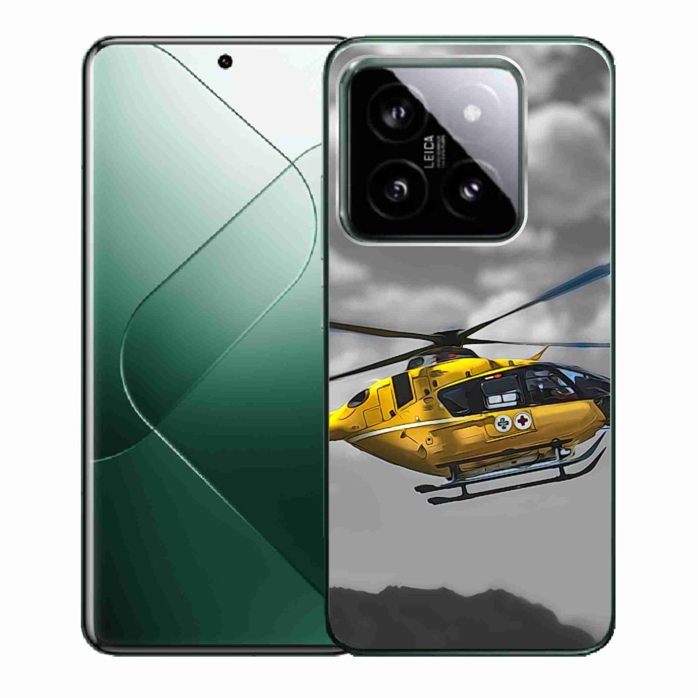 Gélový kryt mmCase na Xiaomi 14 - žltá helikoptéra