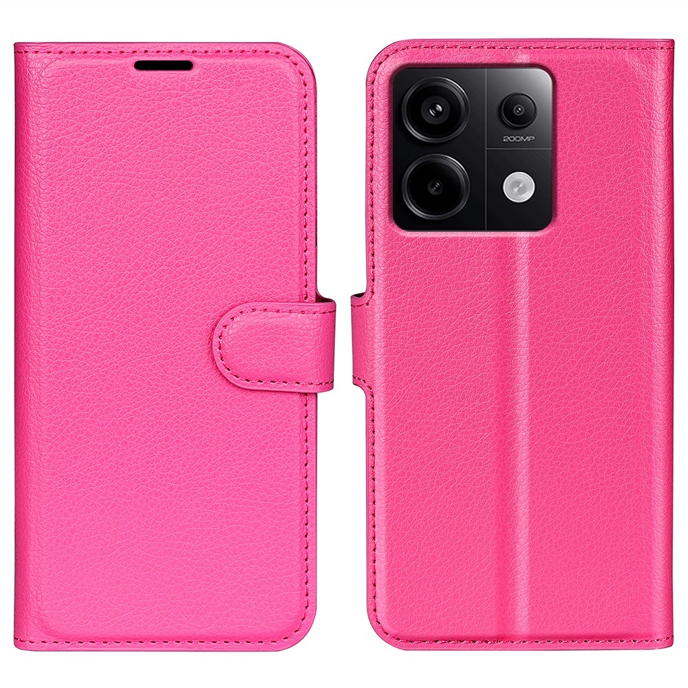 Litchi knižkové púzdro na Xiaomi Redmi Note 13 Pro 5G/Poco X6 5G - rose