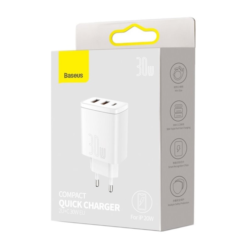 Baseus CCXJ-E02 Compact Quick Nabíjačka USB-C 30W White