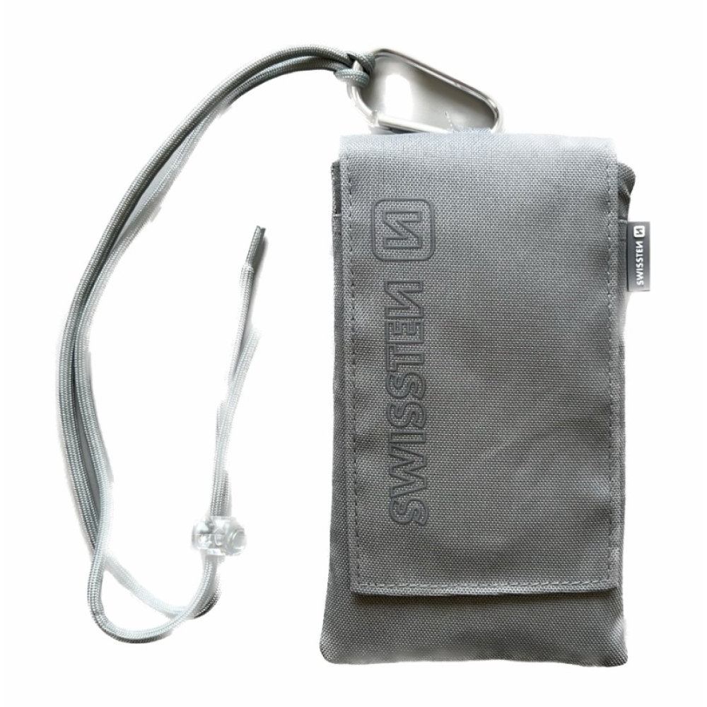 Univerzálne látkové púzdro Swissten Pocket 6,8 so šnúrkou - šedé