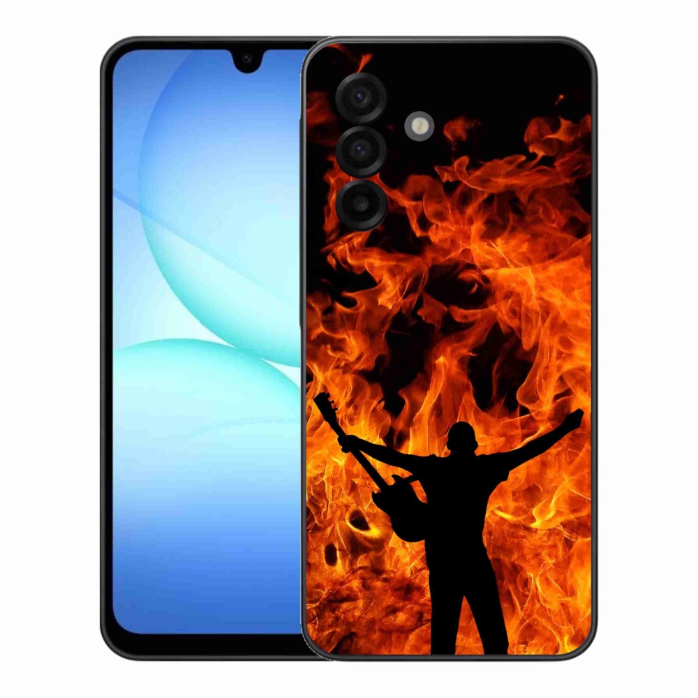 Gélový kryt mmCase na Samsung Galaxy A17 4G/5G - muzikant a oheň