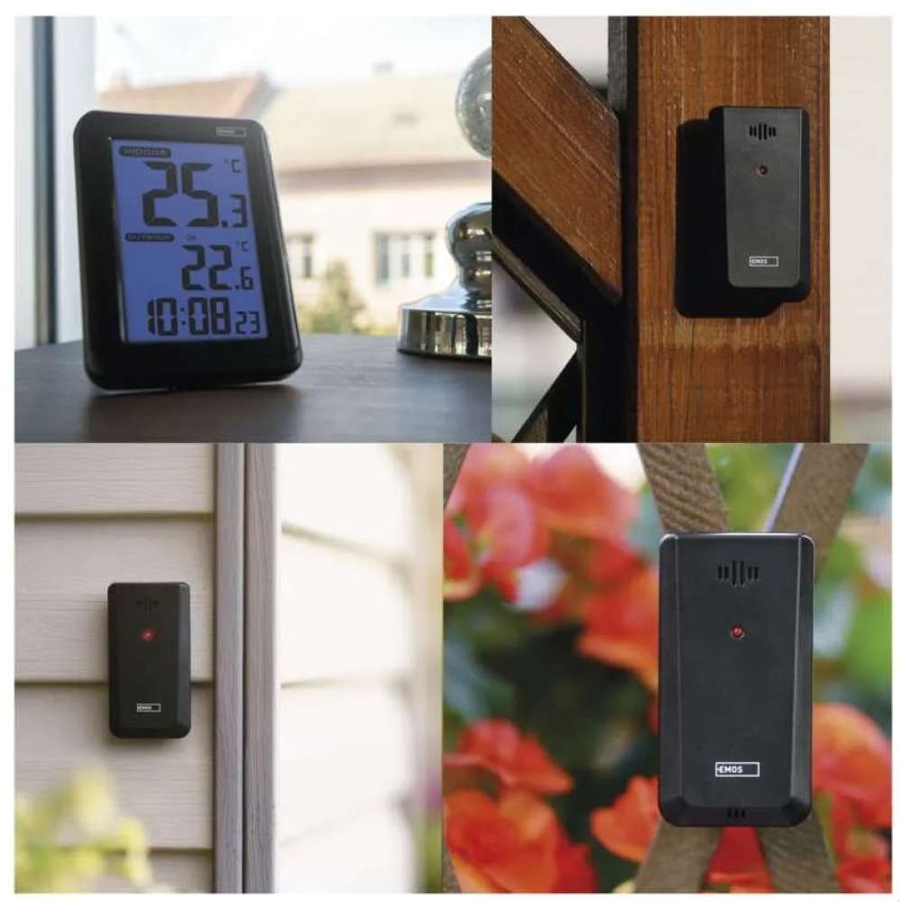 Digitálny teplomer, bezdrôtové čidlo, budík E8636